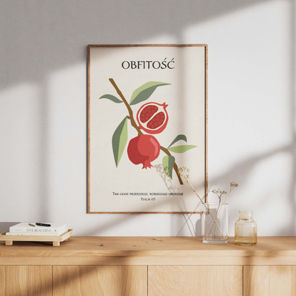 Plakat Chrześcijański "Obfitość — Psalm 65"