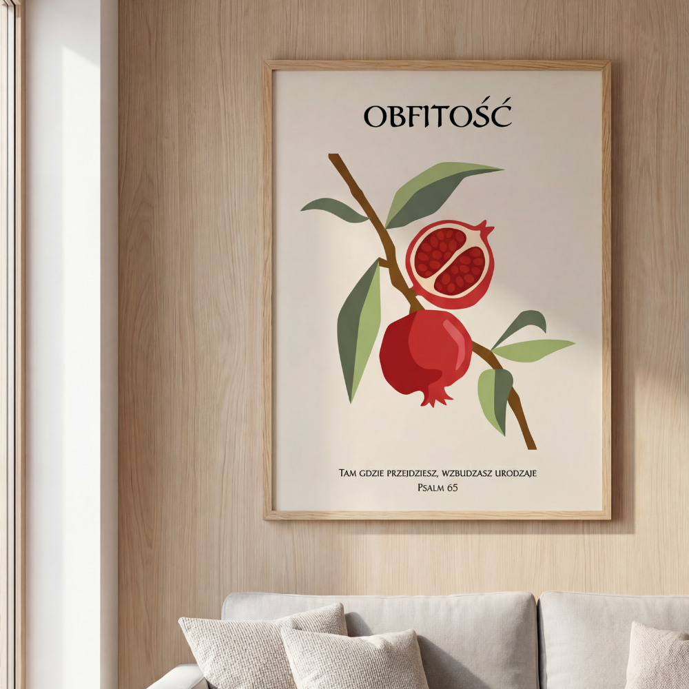 Plakat Chrześcijański "Obfitość — Psalm 65"
