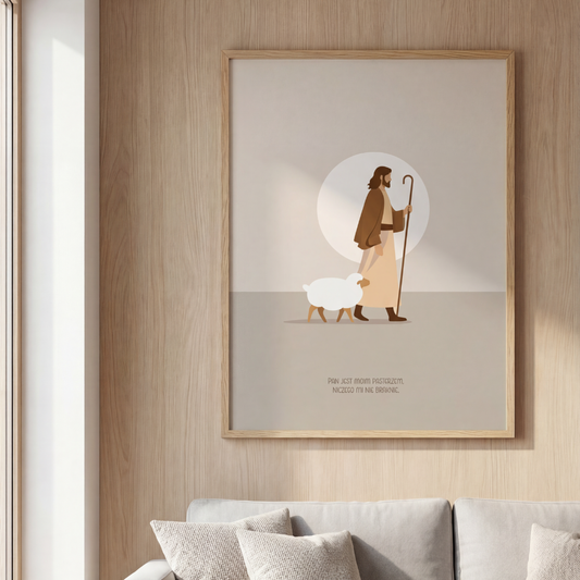 Plakat Chrześcijański "Pan jest moim pasterzem"