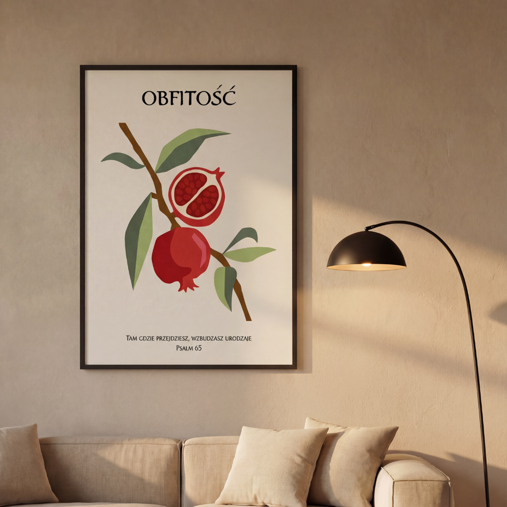 Plakat Chrześcijański "Obfitość — Psalm 65"